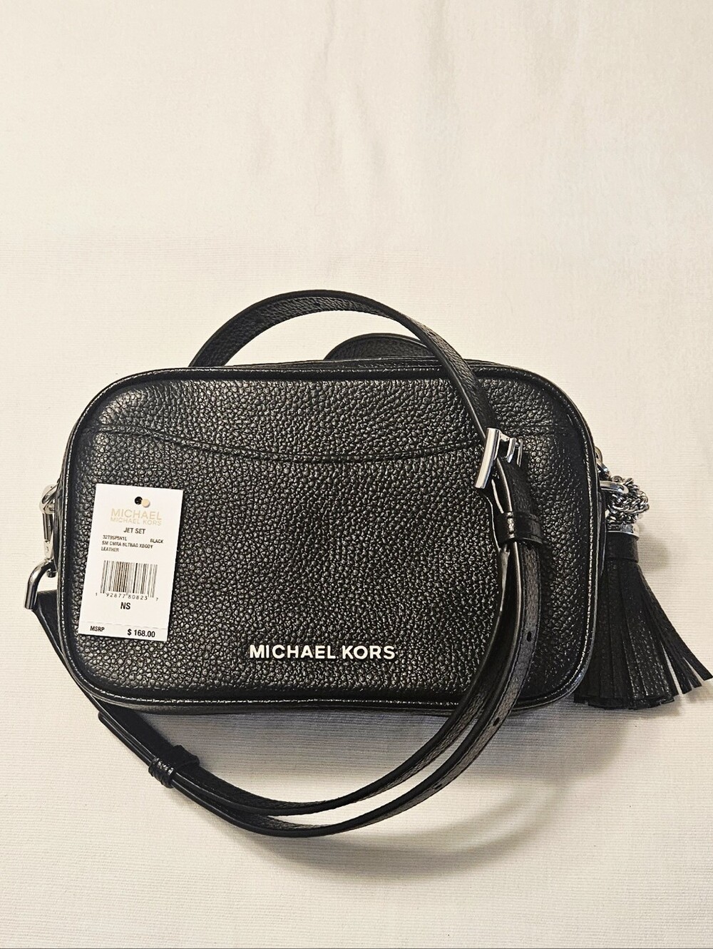 Michael Kors Black Pebbled Leather Crossbody with Tassel - Picture 4 of 8